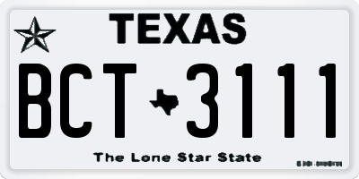 TX license plate BCT3111