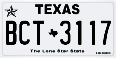 TX license plate BCT3117