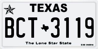 TX license plate BCT3119