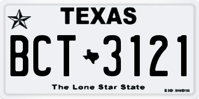 TX license plate BCT3121