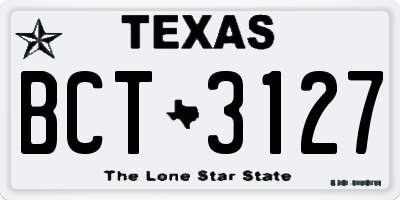 TX license plate BCT3127