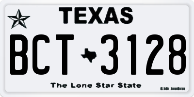 TX license plate BCT3128