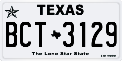 TX license plate BCT3129