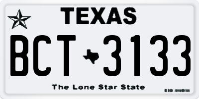 TX license plate BCT3133