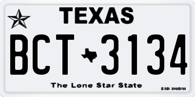 TX license plate BCT3134