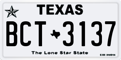 TX license plate BCT3137