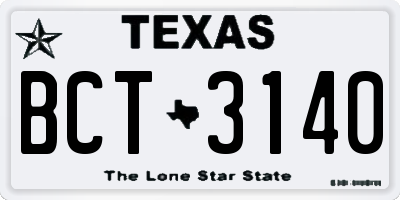 TX license plate BCT3140