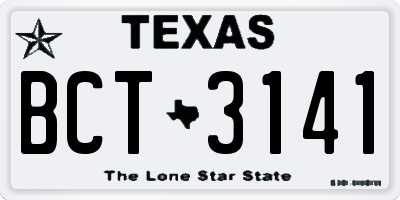 TX license plate BCT3141