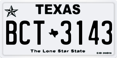 TX license plate BCT3143