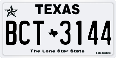 TX license plate BCT3144