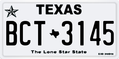 TX license plate BCT3145