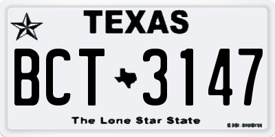 TX license plate BCT3147