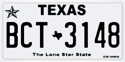 TX license plate BCT3148