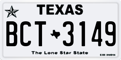 TX license plate BCT3149