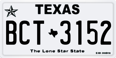 TX license plate BCT3152