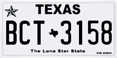 TX license plate BCT3158