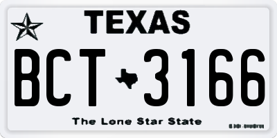 TX license plate BCT3166