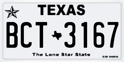 TX license plate BCT3167