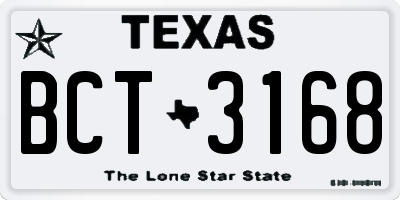 TX license plate BCT3168
