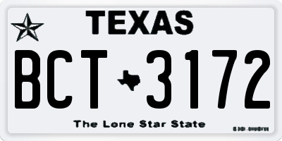 TX license plate BCT3172