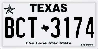 TX license plate BCT3174