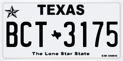TX license plate BCT3175