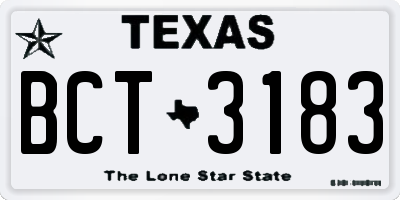 TX license plate BCT3183