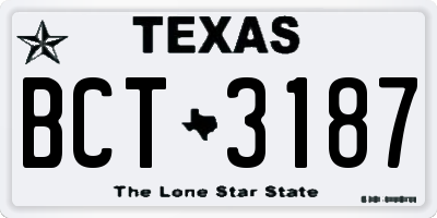 TX license plate BCT3187