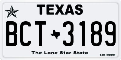 TX license plate BCT3189