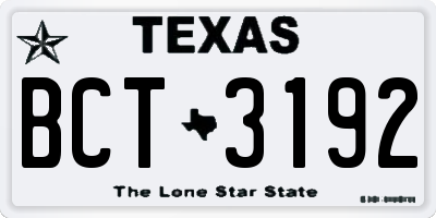 TX license plate BCT3192
