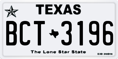TX license plate BCT3196
