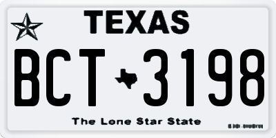 TX license plate BCT3198