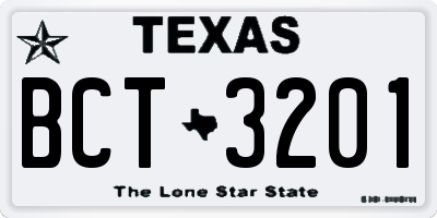 TX license plate BCT3201