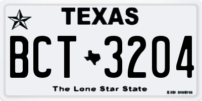TX license plate BCT3204