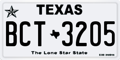 TX license plate BCT3205