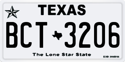 TX license plate BCT3206