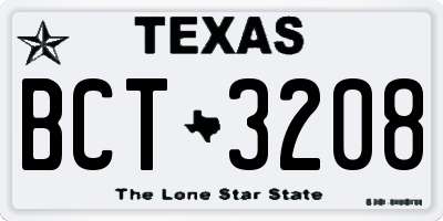 TX license plate BCT3208