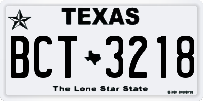 TX license plate BCT3218