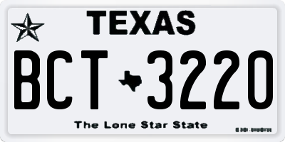TX license plate BCT3220
