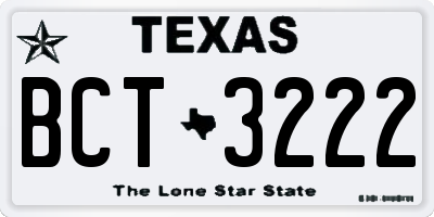 TX license plate BCT3222