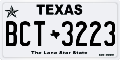 TX license plate BCT3223