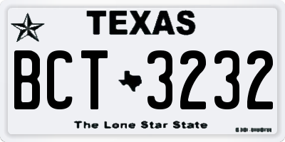 TX license plate BCT3232