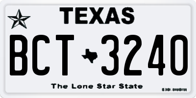 TX license plate BCT3240