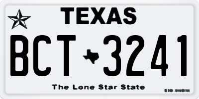 TX license plate BCT3241