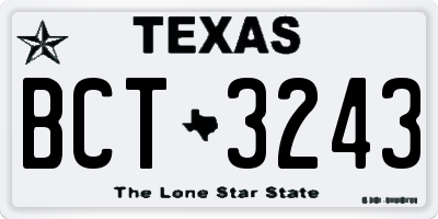 TX license plate BCT3243