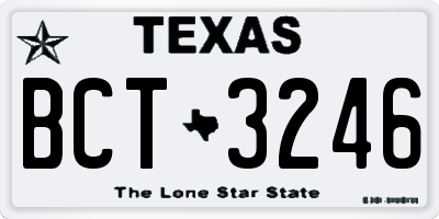 TX license plate BCT3246