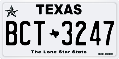 TX license plate BCT3247