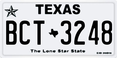 TX license plate BCT3248