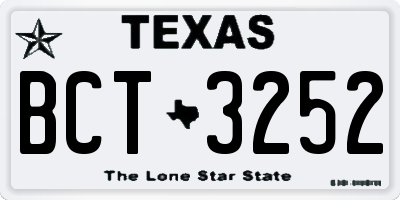 TX license plate BCT3252
