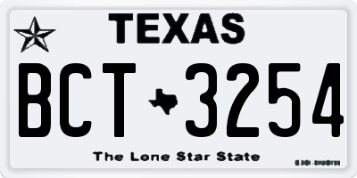 TX license plate BCT3254